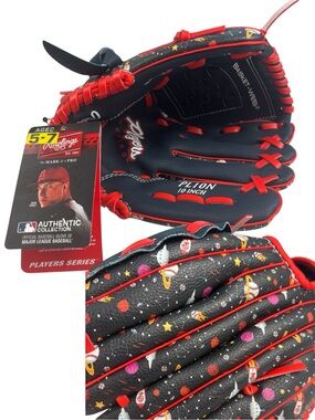Rawlings Kids Navy & Red Space Theme Baseball Glove - 10 Inch - Ages 5-7 NWT